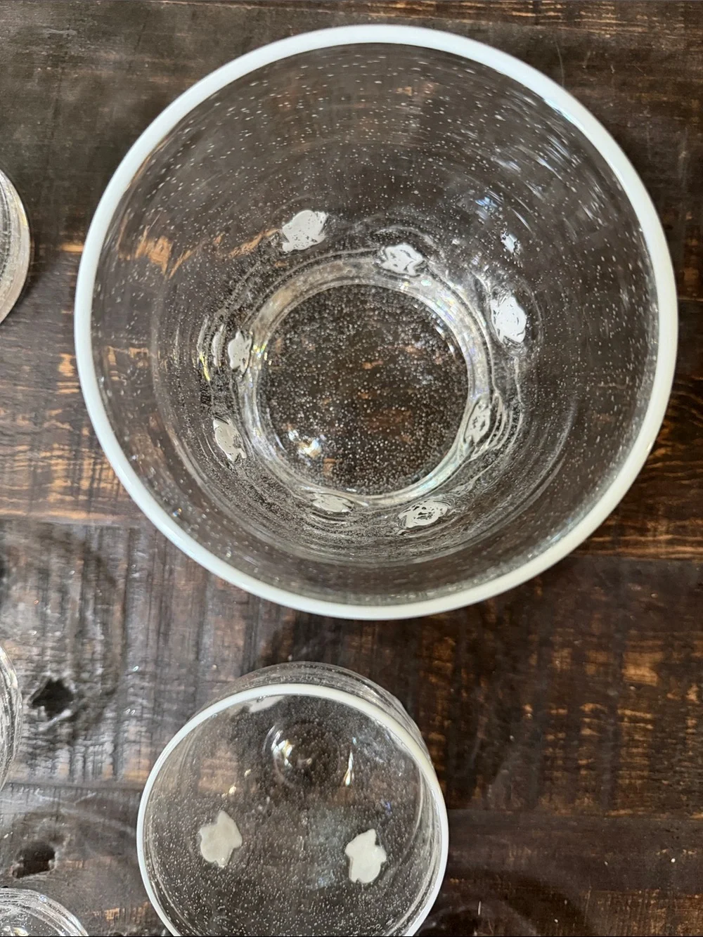 Pottery Barn Clear Glassware Set with White Ghost Motifs